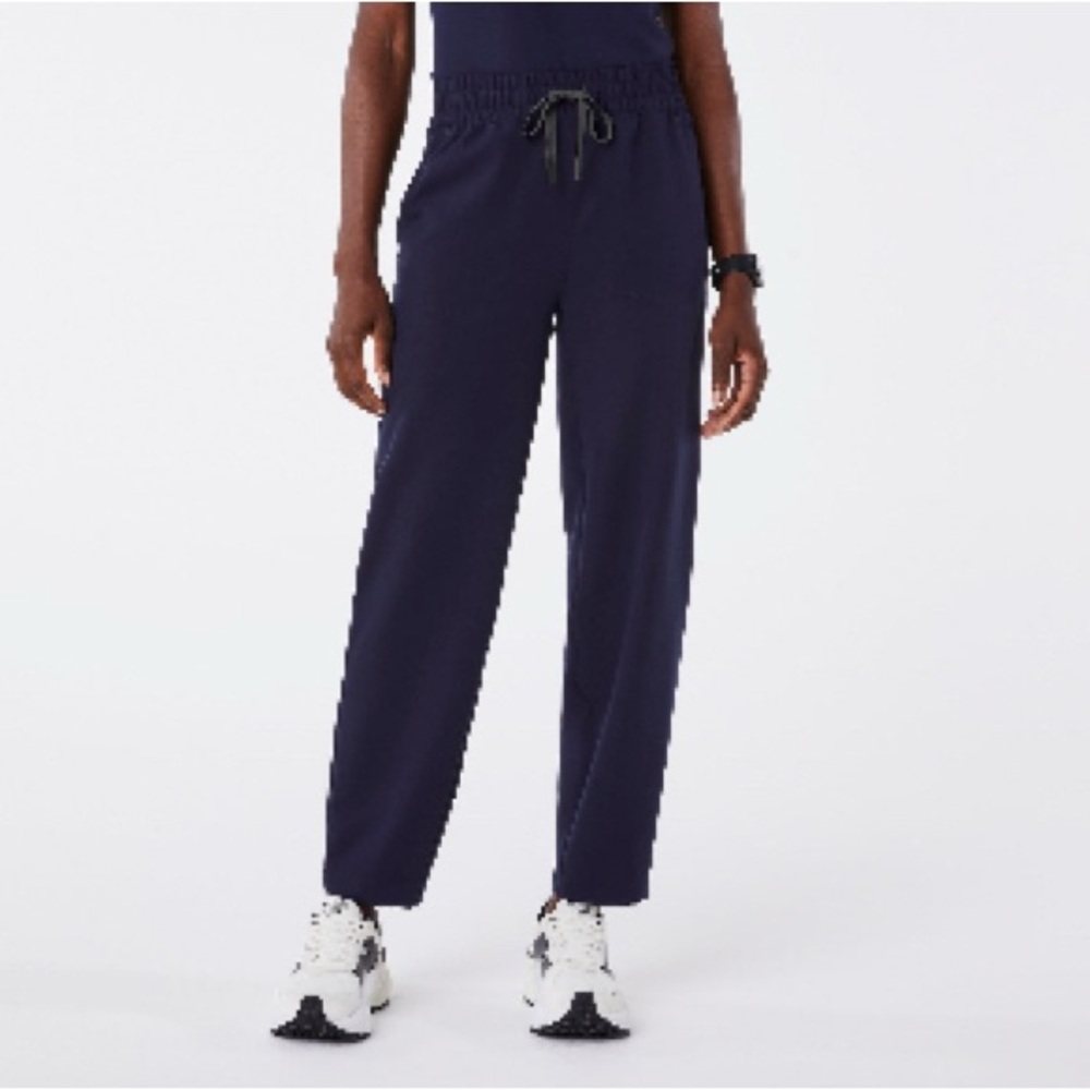 Figs Navy High Waisted Sheridan Relaxed Barrel Scrub Pant